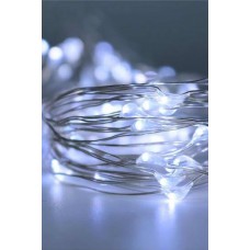 5 Metre Gümüş Tel Peri Led  Beyaz ışık 